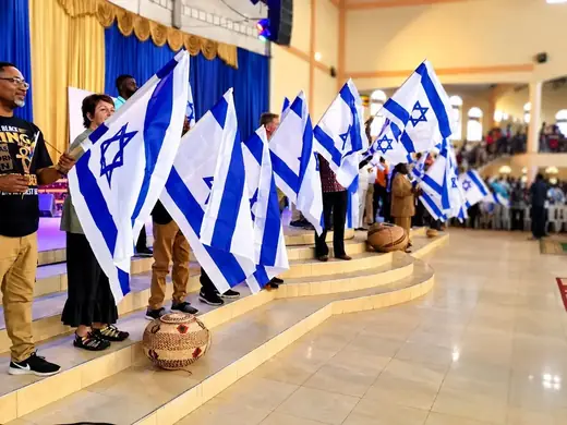 Flags brought into the hall