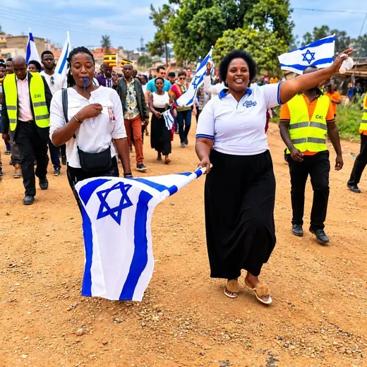 Carrying the flag in a procession