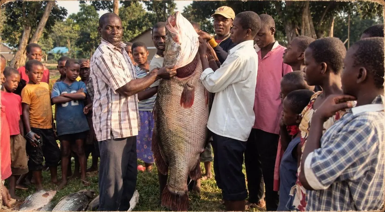 Fishermen with their catch